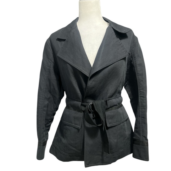 VINCE. Belted Notch Collar Utility Jacket In Slate - Picture 4 of 16